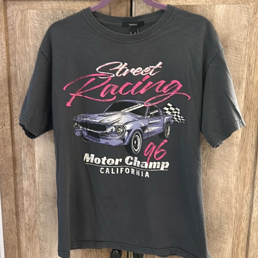 Forever 21 Medium street racing motor champ 96 California T-shirt grey vintage